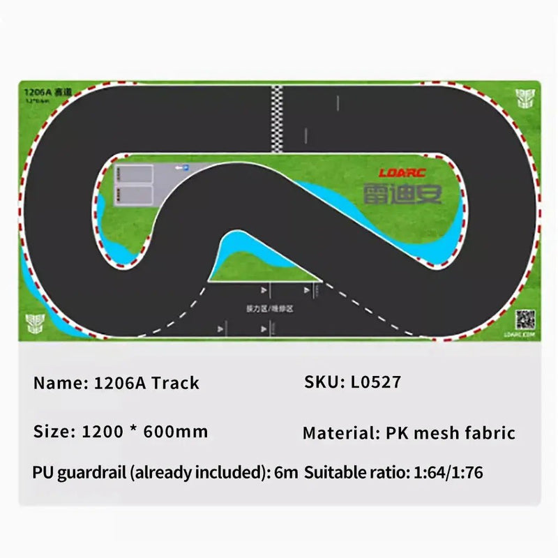 LDARC V64 Mini RC Car Racing Track Mat - Available in 2400mm x 1200mm, 1600mm x 900mm, and 1200mm x 600mm Sizes - Lacatang Shop