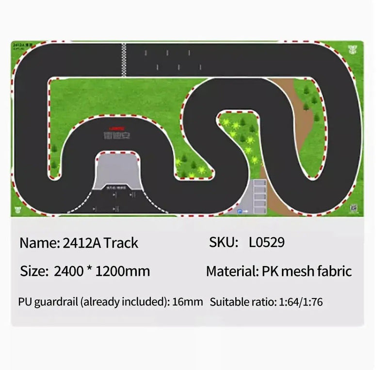 LDARC V64 Mini RC Car Racing Track Mat - Available in 2400mm x 1200mm, 1600mm x 900mm, and 1200mm x 600mm Sizes - Lacatang Shop