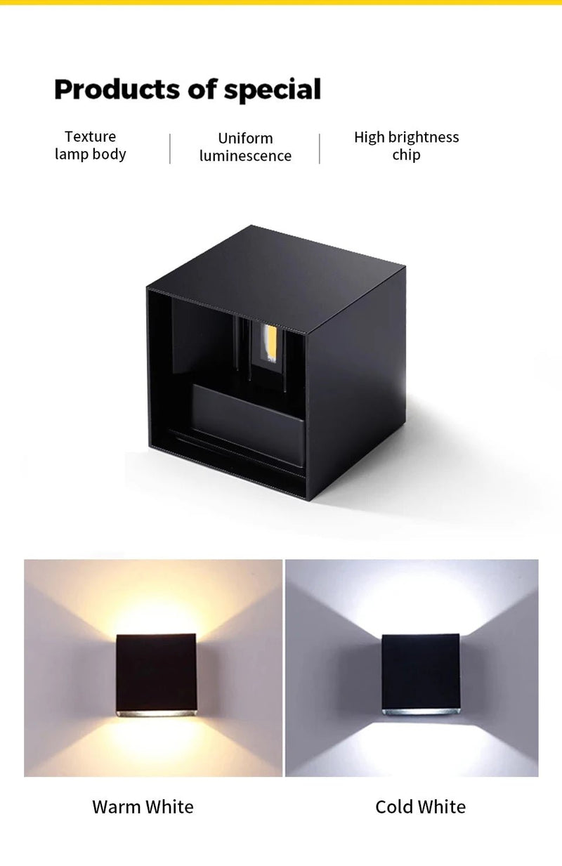 LED Modern Wall Lamp AC110V 220V 6W Cold White/Warm White Adjustable Surface Mounted Cube Led Garden Porch Light Indoor Outdoor - Lacatang Shop