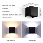 LED Modern Wall Lamp AC110V 220V 6W Cold White/Warm White Adjustable Surface Mounted Cube Led Garden Porch Light Indoor Outdoor - Lacatang Shop