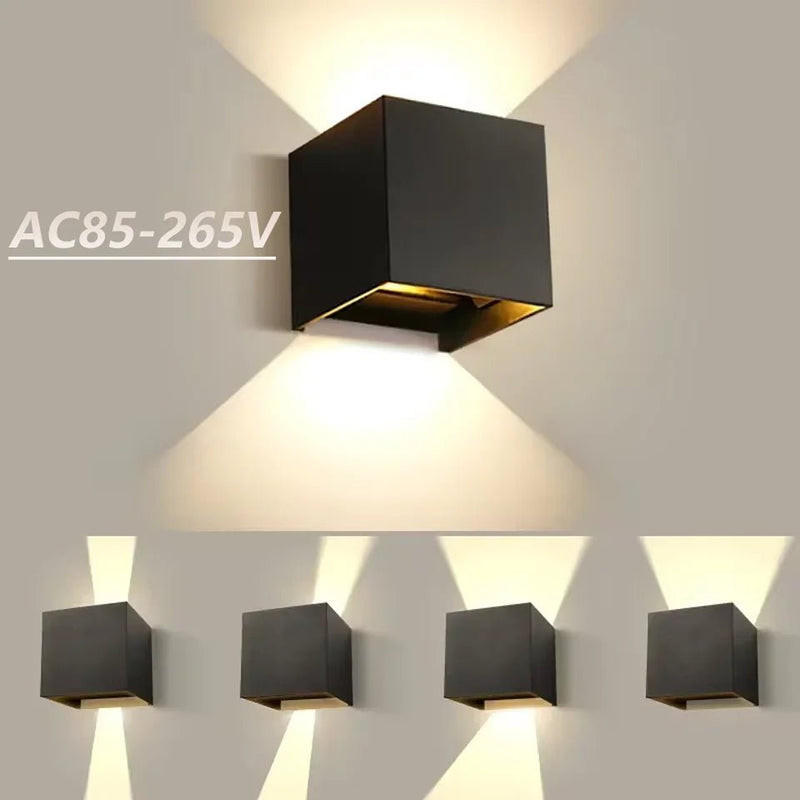 LED Modern Wall Lamp - Adjustable Cube Light for Indoor & Outdoor