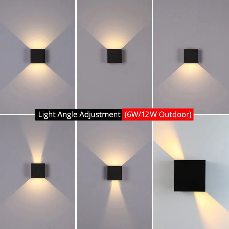Led Outdoor Wall Light Waterproof Porch Garden Lighting 6W 12W Indoor Wall Lamp Decor Bedroom Living Room Corridor Stairs Lamps - Lacatang Shop