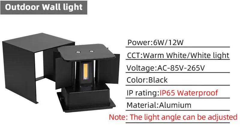 Led Outdoor Wall Light Waterproof Porch Garden Lighting 6W 12W Indoor Wall Lamp Decor Bedroom Living Room Corridor Stairs Lamps - Lacatang Shop