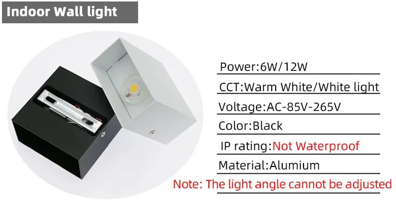 Led Outdoor Wall Light Waterproof Porch Garden Lighting 6W 12W Indoor Wall Lamp Decor Bedroom Living Room Corridor Stairs Lamps - Lacatang Shop