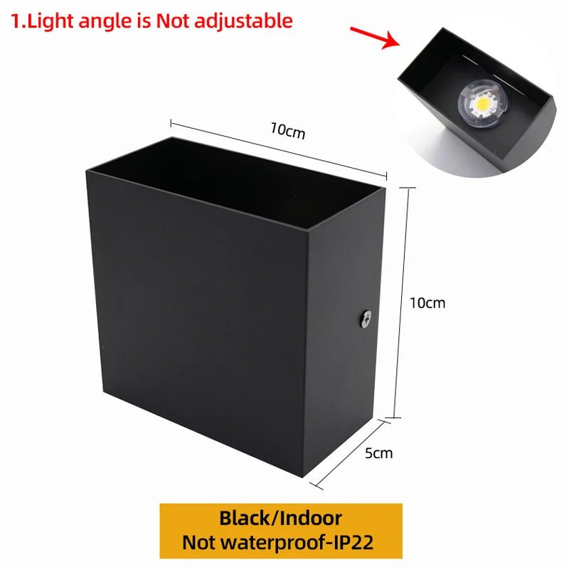Led Outdoor Wall Light Waterproof Porch Garden Lighting 6W 12W Indoor Wall Lamp Decor Bedroom Living Room Corridor Stairs Lamps - Lacatang Shop