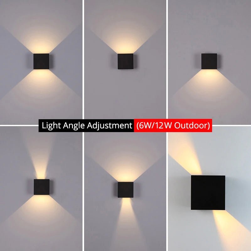 Led Outdoor Wall Light Waterproof Porch Garden Lighting 6W 12W Indoor Wall Lamp Decor Bedroom Living Room Corridor Stairs Lamps - Lacatang Shop