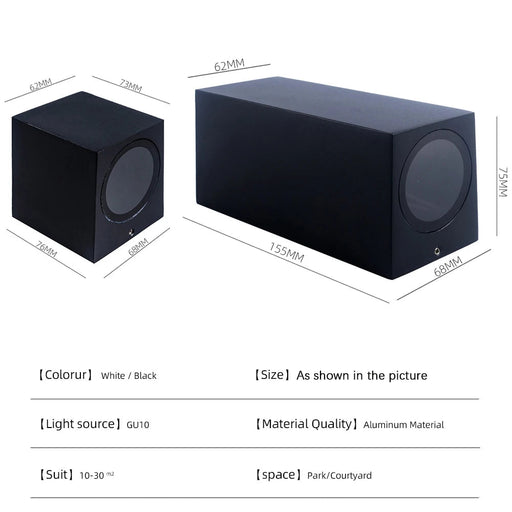 Led Wall Lamp Outdoor Waterproof IP65 Up Down GU10 AC85 - 265V Lighting Garden Decoration Wall Lights for Indoor Lighting - Lacatang Shop