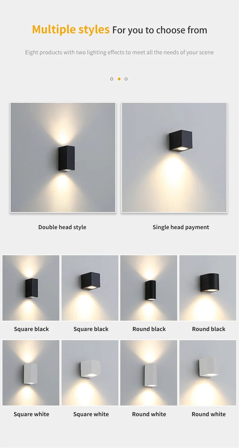 Led Wall Lamp Outdoor Waterproof IP65 Up Down GU10 AC85 - 265V Lighting Garden Decoration Wall Lights for Indoor Lighting - Lacatang Shop