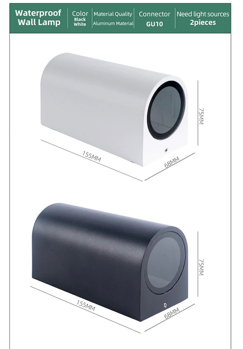 Led Wall Lamp Outdoor Waterproof IP65 Up Down GU10 AC85 - 265V Lighting Garden Decoration Wall Lights for Indoor Lighting - Lacatang Shop