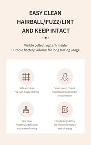 Lint Remover for Clothing Electric Pellet Fluff Remover Rechargeable Portable Fabric HairBall Shaver Removes Lint from Clothes - Lacatang Shop