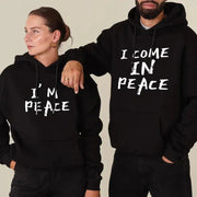 Lovers Sweet Autumn Pullover Hoodie I Come in Peace I'm Peace Funny Couples Matching Hoodies Letter Print Classic Sweatshirts - Lacatang Shop