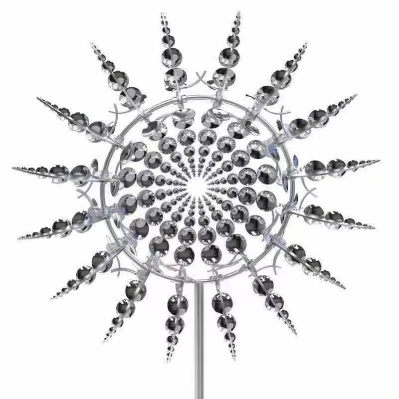 Magical Metal Windmill 3D Kinetic Sculpture - Enchanting Decor