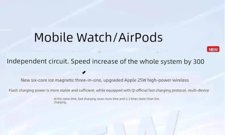 MagSafe Three - in - One Wireless Charger for Apple 15promax Mobile Phone Magnetic Iphone14/13/12 Watch AppleWatch Base Iwatchs9 Bracket Two - in - One Qi2 - Lacatang Shop