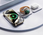 MagSafe Three - in - One Wireless Charger for Apple 15promax Mobile Phone Magnetic Iphone14/13/12 Watch AppleWatch Base Iwatchs9 Bracket Two - in - One Qi2 - Lacatang Shop
