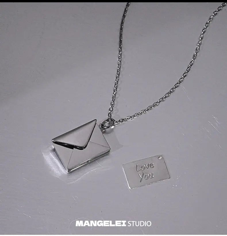 Mangley Is Bored Wearing a Secret! With Magnetic Force Can Open a Letter! Necklace - Lacatang Shop
