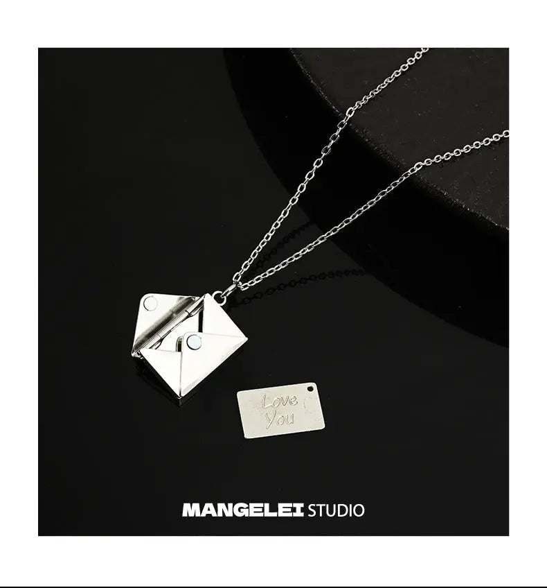Mangley Is Bored Wearing a Secret! With Magnetic Force Can Open a Letter! Necklace - Lacatang Shop
