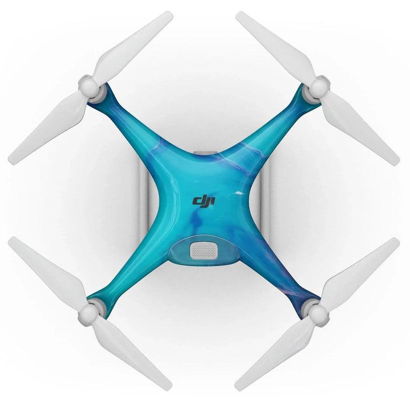 Marbleized Ocean Blue - Full - Body Skin Kit for the DJI Phantom 4 Drone - Lacatang Shop