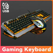 Mechanical Keyboard Gaming Keyboard Wired Game Mouse USB Gamer Keyboard RGB Light Backlit for Computer PC Laptop and Mouse Set - Lacatang Shop