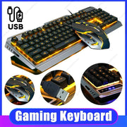 Mechanical Keyboard Gaming Keyboard Wired Game Mouse USB Gamer Keyboard RGB Light Backlit for Computer PC Laptop and Mouse Set - Lacatang Shop