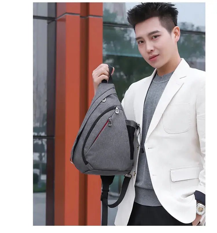 Men's Personal Security Chest Bag Leisure Sports Digital Storage Bag Multifunctional Messenger Bag Mobile Phone handbag - Lacatang Shop