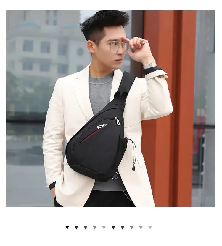 Men's Personal Security Chest Bag Leisure Sports Digital Storage Bag Multifunctional Messenger Bag Mobile Phone handbag - Lacatang Shop