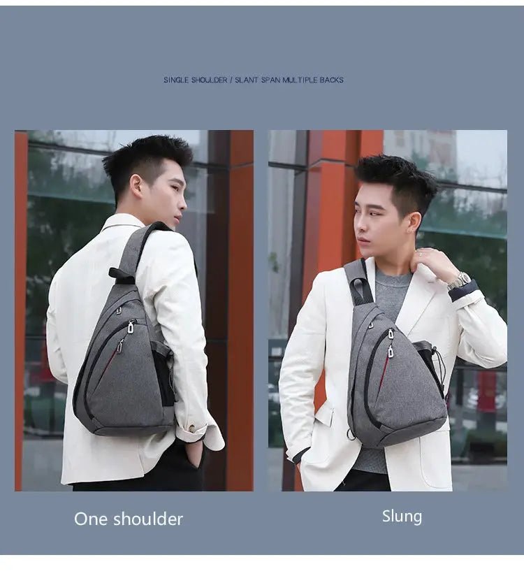 Men's Personal Security Chest Bag Leisure Sports Digital Storage Bag Multifunctional Messenger Bag Mobile Phone handbag - Lacatang Shop