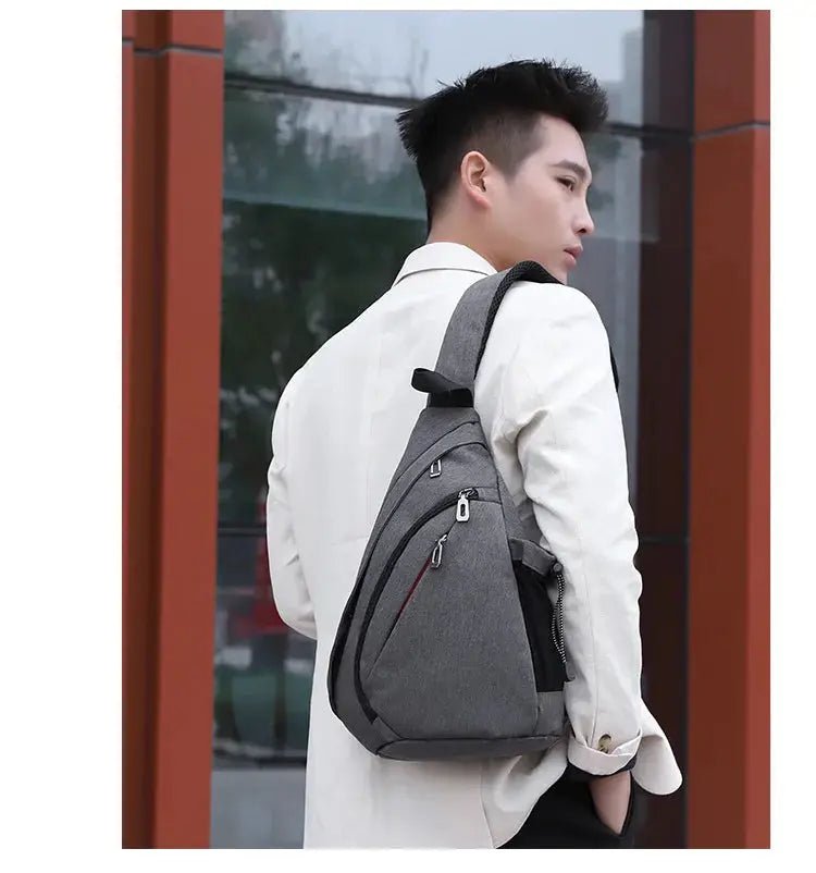 Men's Personal Security Chest Bag Leisure Sports Digital Storage Bag Multifunctional Messenger Bag Mobile Phone handbag - Lacatang Shop