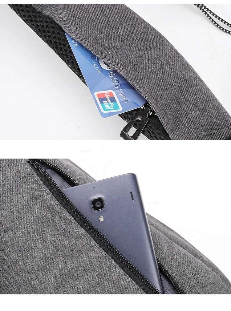 Men's Personal Security Chest Bag Leisure Sports Digital Storage Bag Multifunctional Messenger Bag Mobile Phone handbag - Lacatang Shop