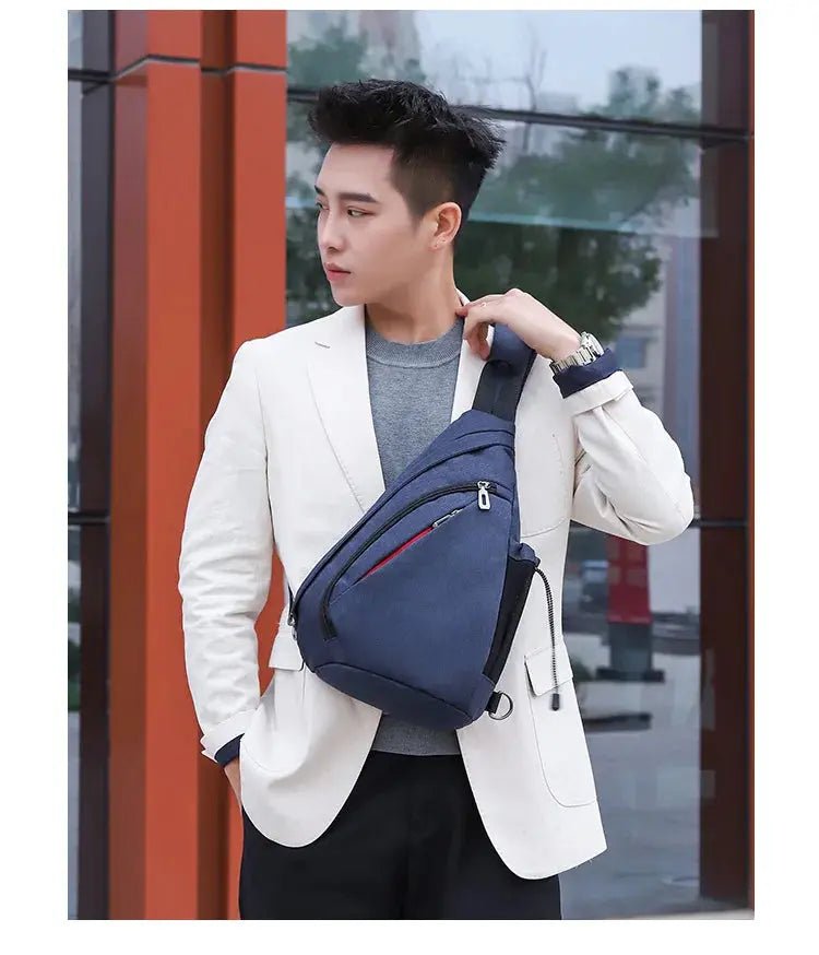 Men's Personal Security Chest Bag Leisure Sports Digital Storage Bag Multifunctional Messenger Bag Mobile Phone handbag - Lacatang Shop
