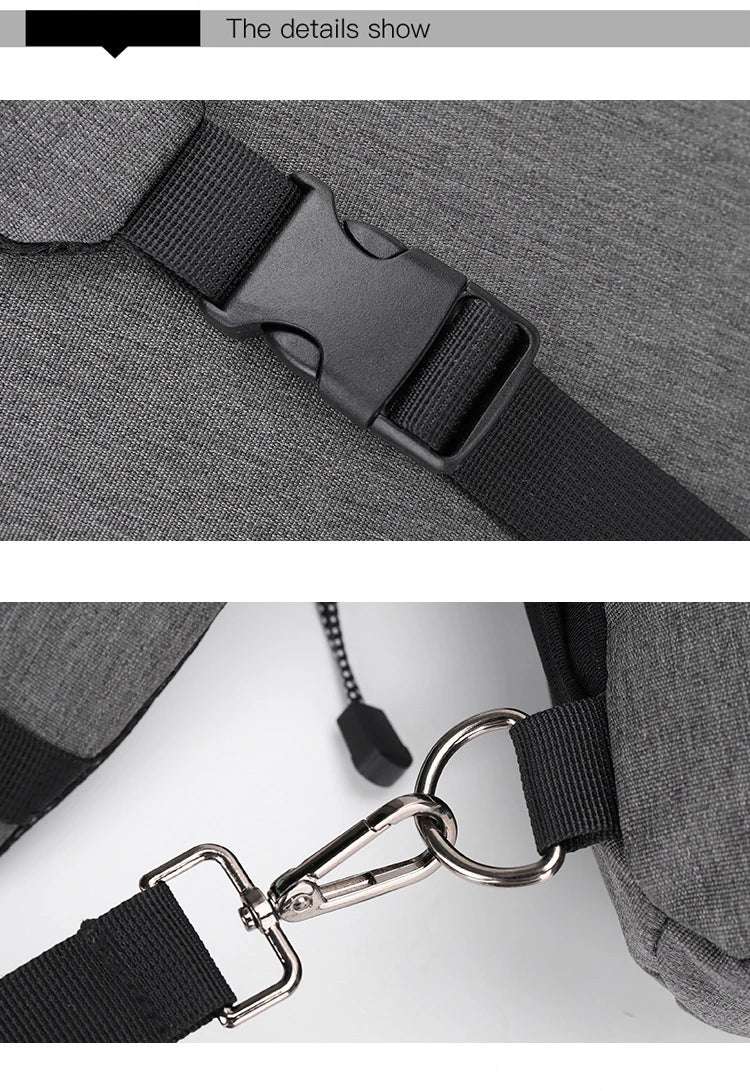 Men's Personal Security Chest Bag Leisure Sports Digital Storage Bag Multifunctional Messenger Bag Mobile Phone handbag - Lacatang Shop