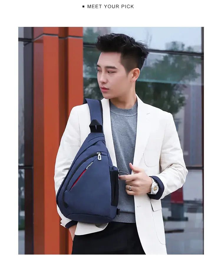 Men's Personal Security Chest Bag Leisure Sports Digital Storage Bag Multifunctional Messenger Bag Mobile Phone handbag - Lacatang Shop