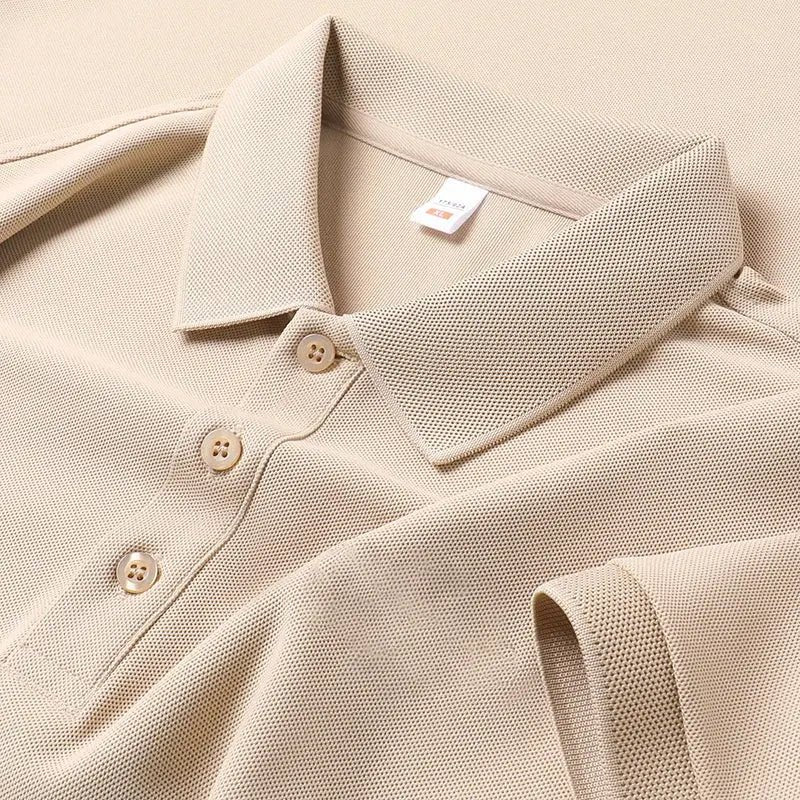 Men's Solid Color Casual Fashion Short Sleeve Polo Shirt Summer Comfortable Top for Business And Leisure - Lacatang Shop