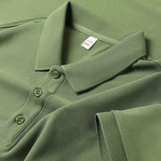 Men's Solid Color Casual Fashion Short Sleeve Polo Shirt Summer Comfortable Top for Business And Leisure - Lacatang Shop