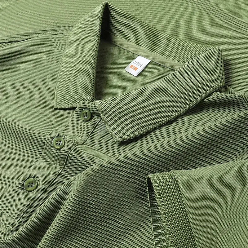 Men's Solid Color Casual Fashion Short Sleeve Polo Shirt Summer Comfortable Top for Business And Leisure - Lacatang Shop