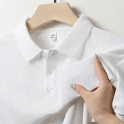 Men's Solid Color Casual Fashion Short Sleeve Polo Shirt Summer Comfortable Top for Business And Leisure - Lacatang Shop