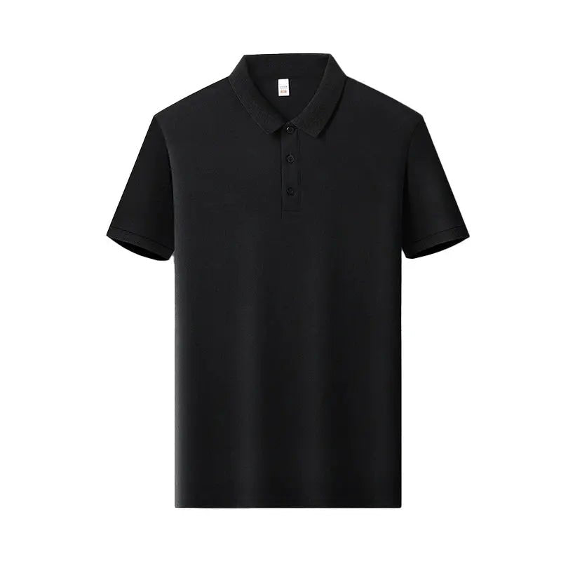 Men's Solid Color Casual Fashion Short Sleeve Polo Shirt Summer Comfortable Top for Business And Leisure - Lacatang Shop