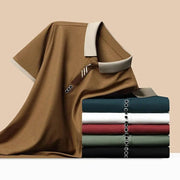 Men's Solid Color Casual Fashion Short Sleeve Polo Shirt Summer Comfortable Top for Business And Leisure - Lacatang Shop