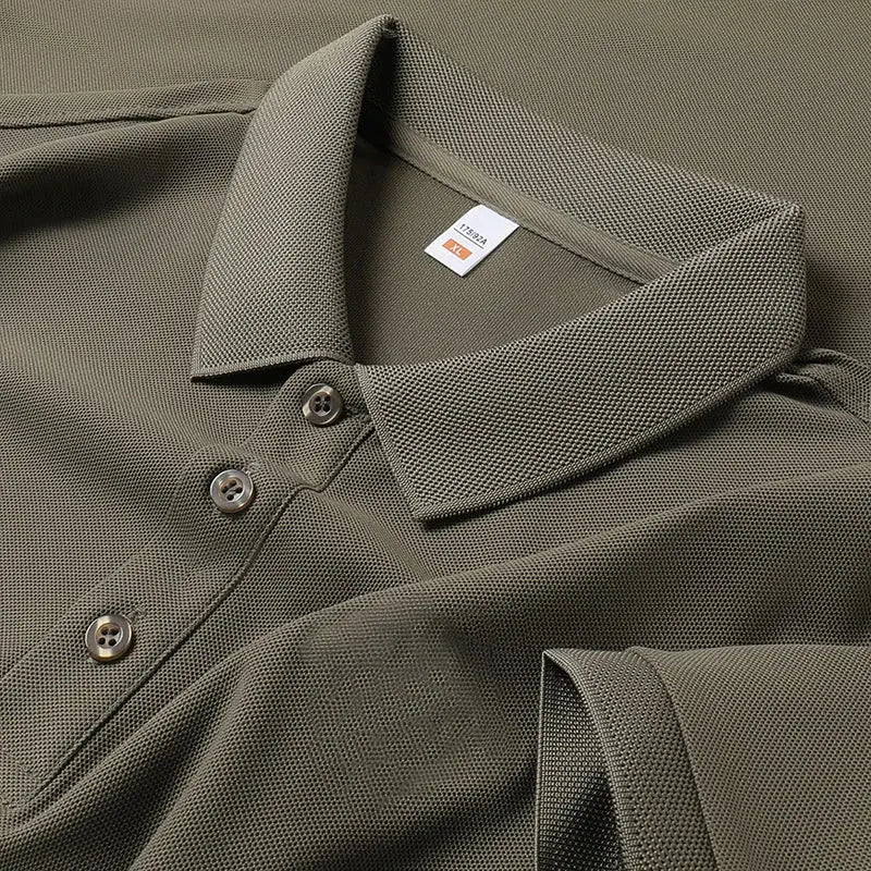 Men's Solid Color Casual Fashion Short Sleeve Polo Shirt Summer Comfortable Top for Business And Leisure - Lacatang Shop