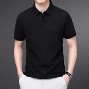 Men's Solid Color Casual Fashion Short Sleeve Polo Shirt Summer Comfortable Top for Business And Leisure - Lacatang Shop