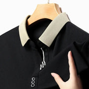 Men's Solid Color Casual Fashion Short Sleeve Polo Shirt Summer Comfortable Top for Business And Leisure - Lacatang Shop