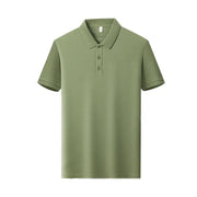 Men's Solid Color Casual Fashion Short Sleeve Polo Shirt Summer Comfortable Top for Business And Leisure - Lacatang Shop