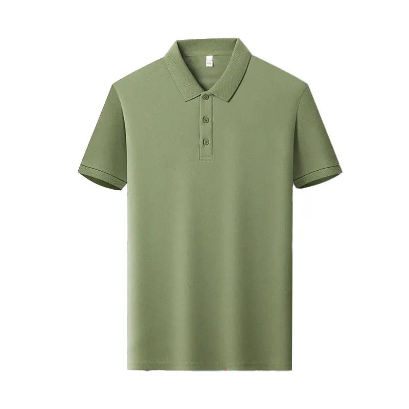 Men's Solid Color Casual Fashion Short Sleeve Polo Shirt Summer Comfortable Top for Business And Leisure - Lacatang Shop