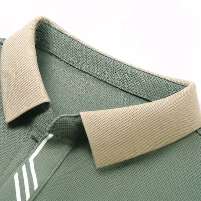 Men's Solid Color Casual Fashion Short Sleeve Polo Shirt Summer Comfortable Top for Business And Leisure - Lacatang Shop