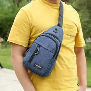 Men'S Trendy Business Chest Bag, Casual Earphones, Crossbody Bag, - Lacatang Shop