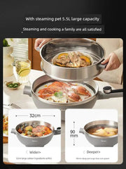 Midea Non - Flower Core Electric Frying Pan For Home Non - Stick Pan Multi - Functional Cooking and Cooking Integrated Large Capacity Electric Hot Pot - Lacatang Shop