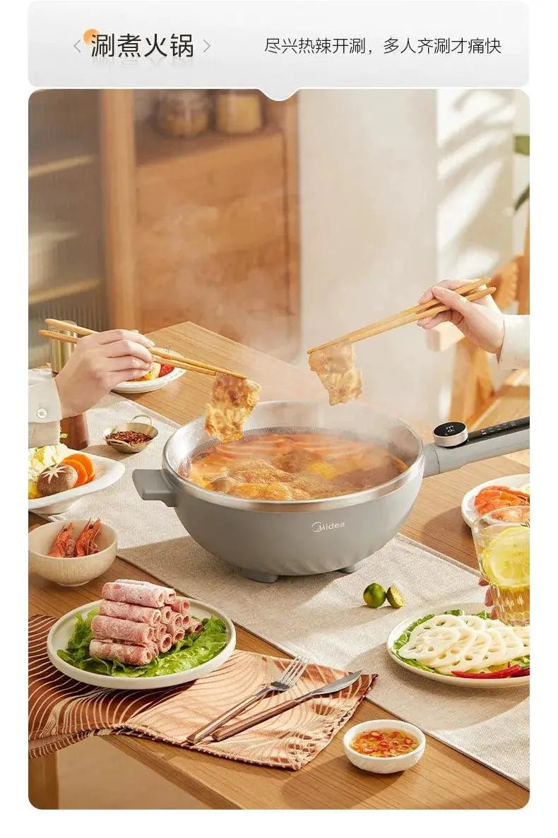 Midea Non - Flower Core Electric Frying Pan For Home Non - Stick Pan Multi - Functional Cooking and Cooking Integrated Large Capacity Electric Hot Pot - Lacatang Shop
