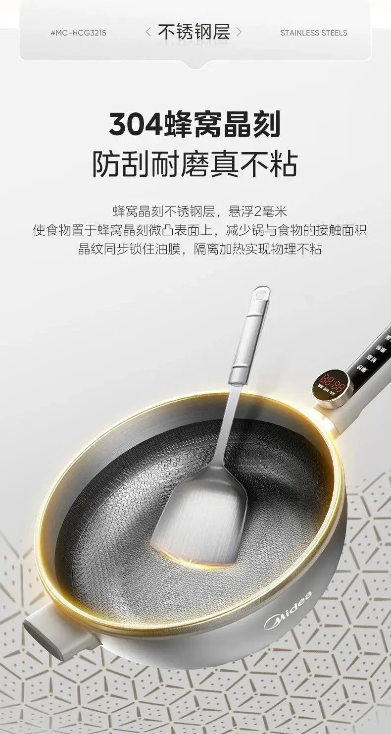 Midea Non - Flower Core Electric Frying Pan For Home Non - Stick Pan Multi - Functional Cooking and Cooking Integrated Large Capacity Electric Hot Pot - Lacatang Shop