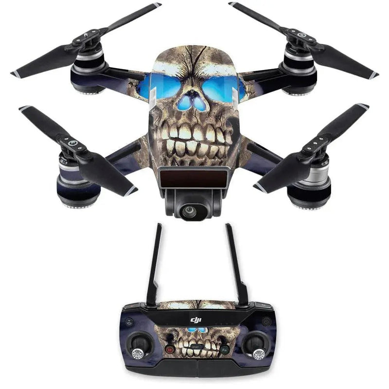 MightySkins DJSPCMB - Psycho Skull Skin Decal for DJI Spark Mini Drone C - Lacatang Shop