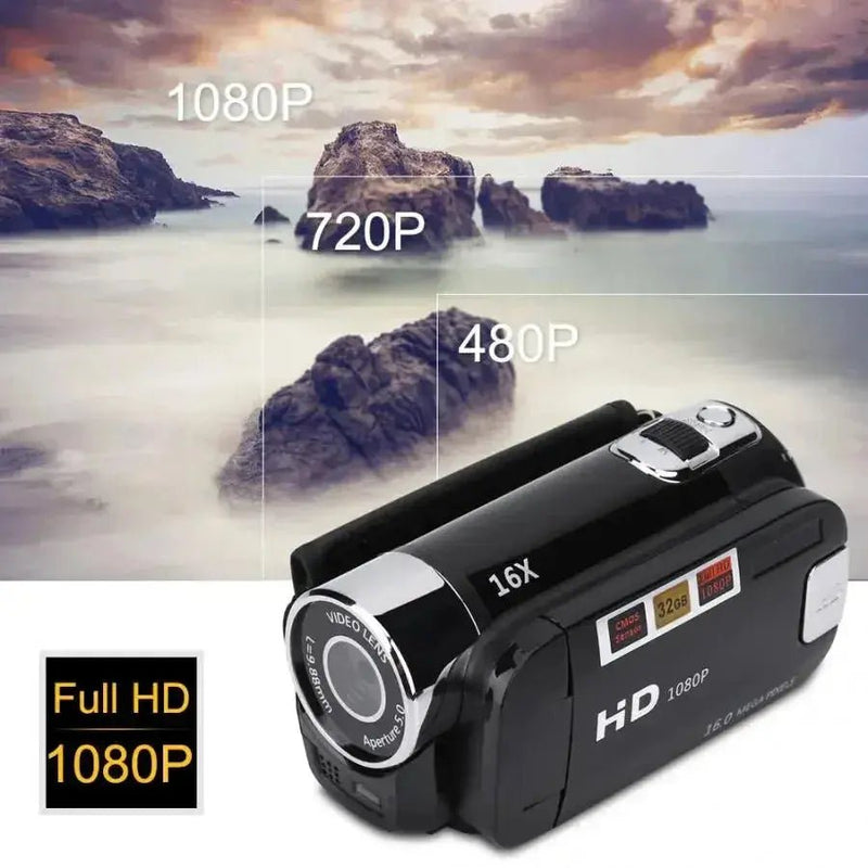 Mini Children's Digital Camera 270 Degree Rotation Screen HD 2MP Kids Birthday Christmas Gift Portable Photo Video Camcorder - Lacatang Shop