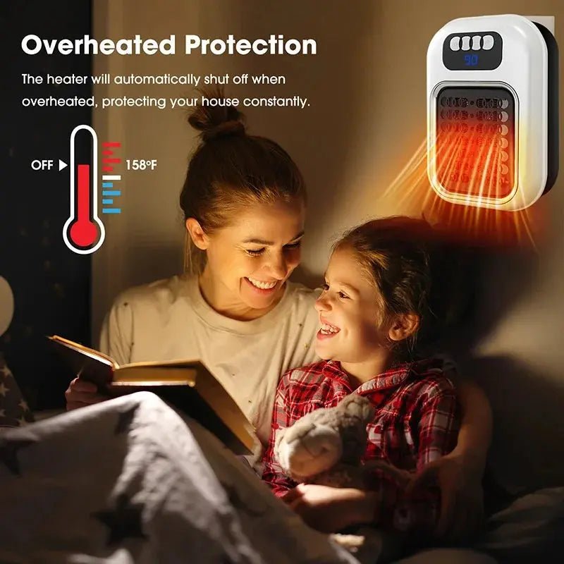 Mini Heater Portable Remote Control Wall Mounted Energy - saving Shower Fast Heater Electric Heater Household Small Office - Lacatang Shop